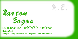 marton bogos business card